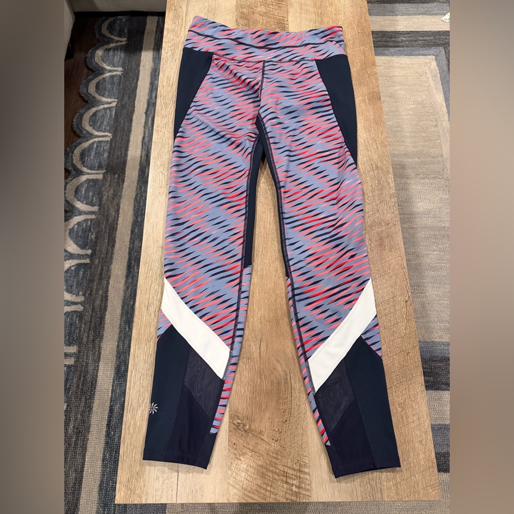 Athleta Navy Leggings with Starburst Design